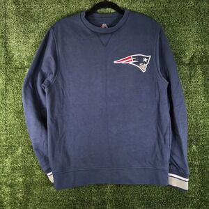 Majestic New England Patriots Sweatshirt Mens Small Navy Crewneck NFL